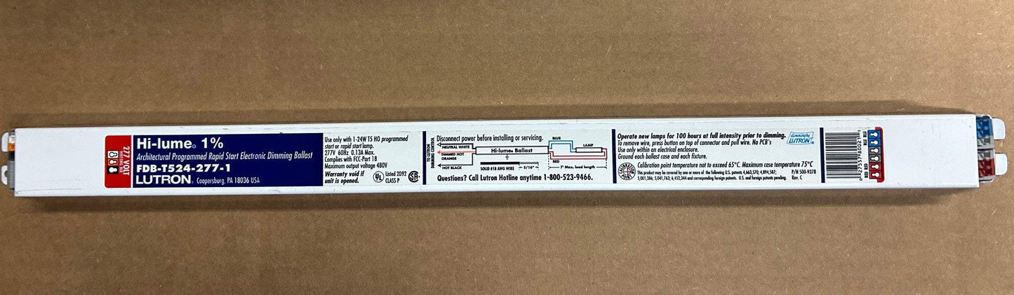 Lutron Ballast FDB-T524-277-1 electronic ballast with free shipping in USA