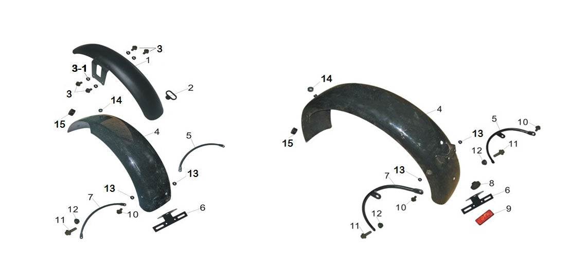 Rear Fender Bracket Short Left CCW Original Part F200-0405002-SL free shipping USA