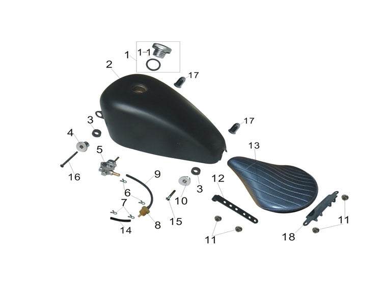 Cleveland Cyclewerks fuel cap no vent hole part F200-1101101 free shipping USA