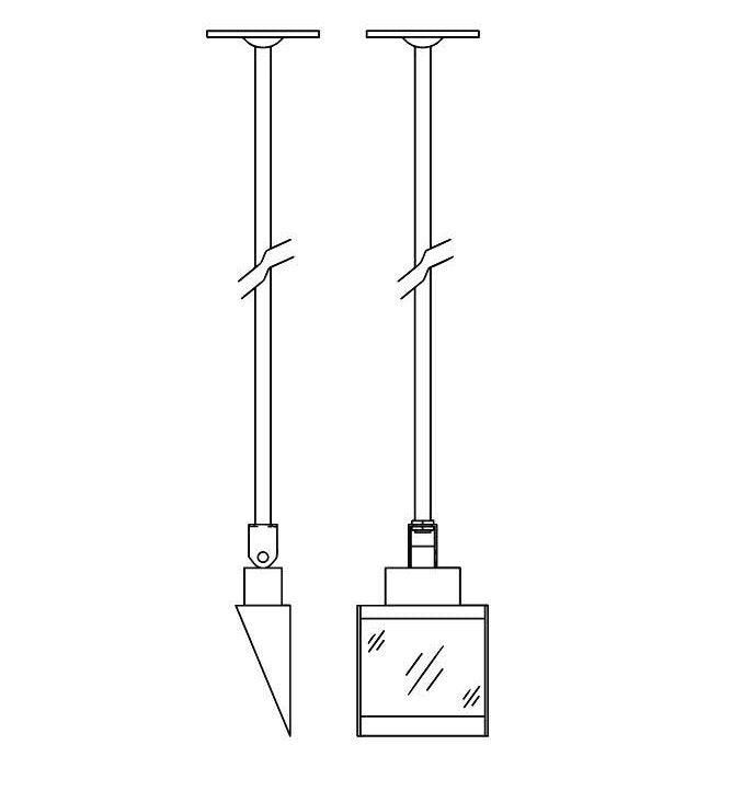 Aplique de pared con vástago de 3" o 6"
