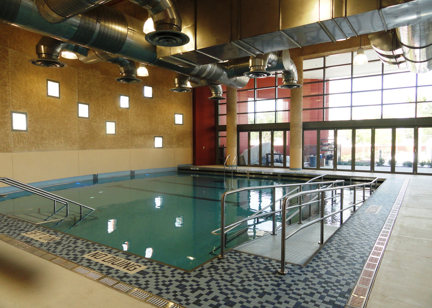 Reflex Recessed Indirect LED Wall Light Shown in Rehabilitation Pool Trauma Center