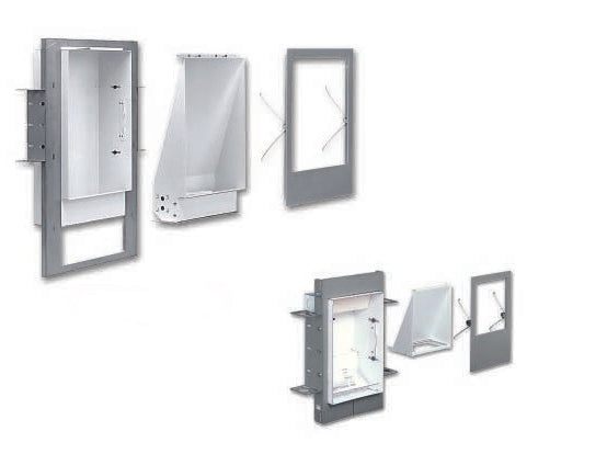 Reflex® LED recessed indirect wall wash fixture parts and assembly components shown separately