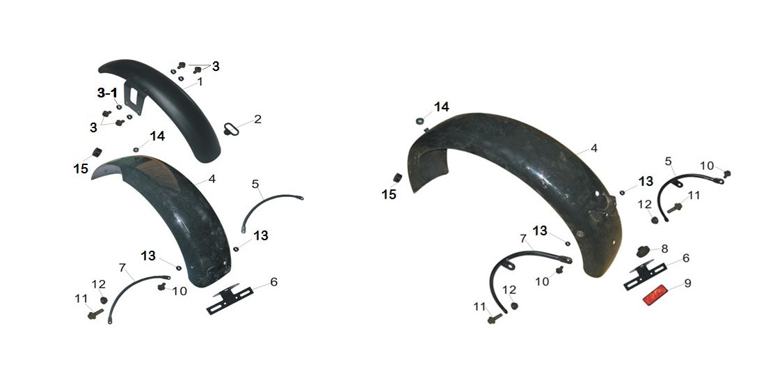Front Fender Gloss Black (Free Shipping in USA, located in USA)